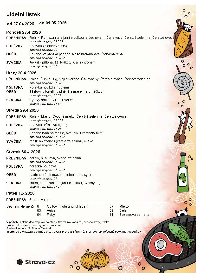 Jídelní lístek 27-30-04