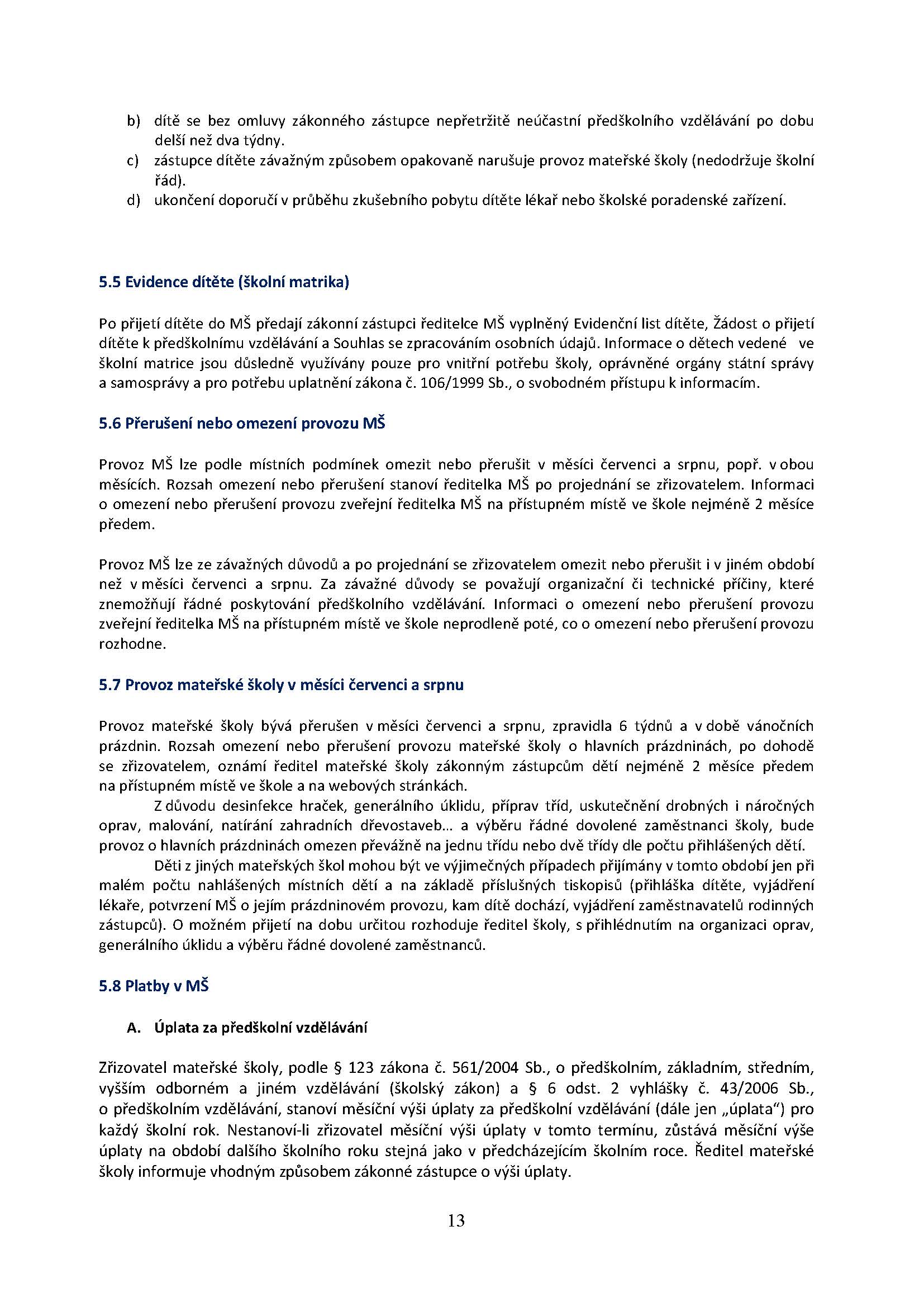 Školní řád 2026-2027